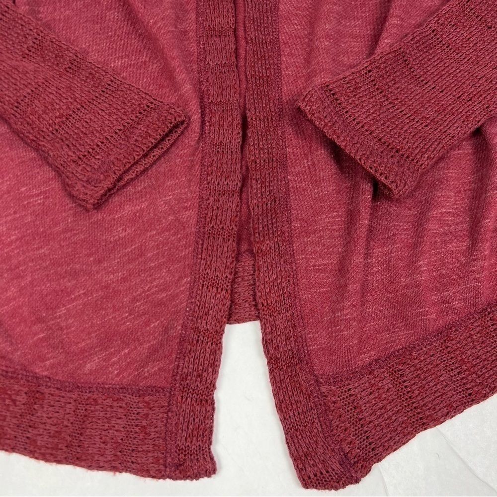 Lucky Brand Waterfall Wrap Burgundy Knit Cardigan Sweater Women’s Small - Picture 8 of 12